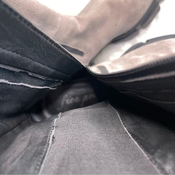 Free People | Women’s Brooks Lug Sole Chelsea Boots Suede Cream & Black Platform - Picture 13 of 13